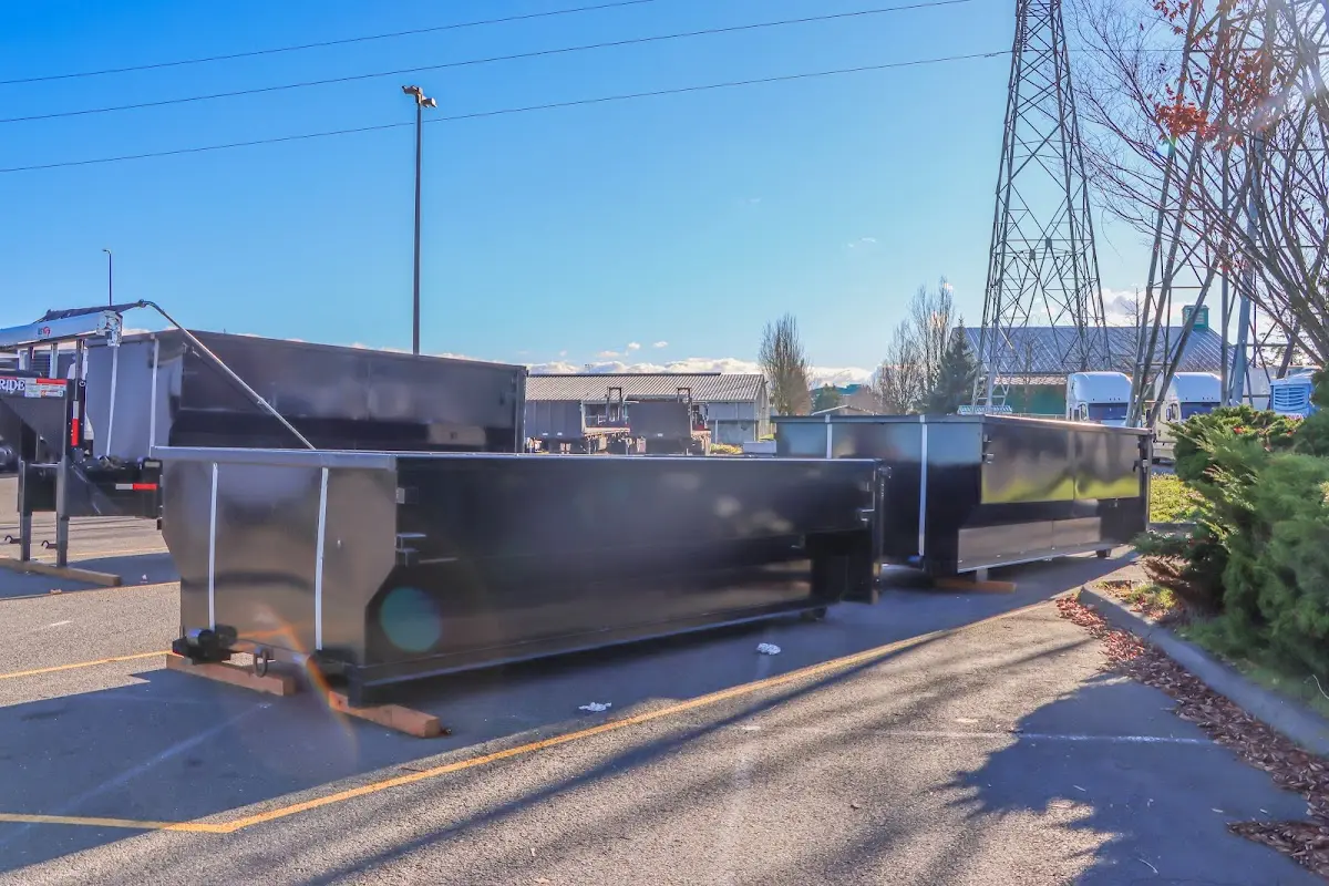 Roll-off dumpster ready for waste disposal at job site for Roll Off Dumpster Rental in Creswell